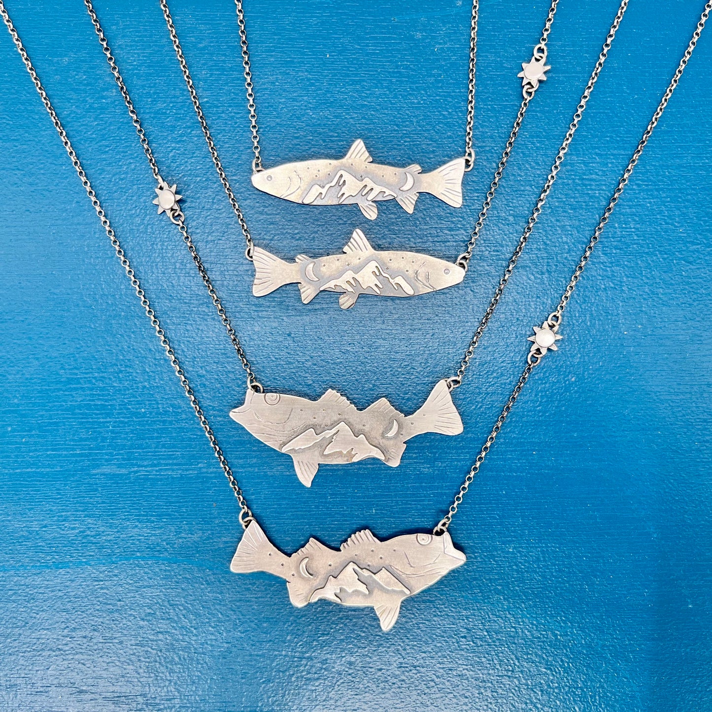 Bass and Mountain Necklace