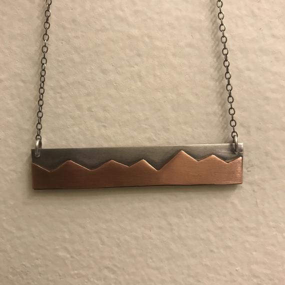 Custom Mountain Woman Bar Necklace