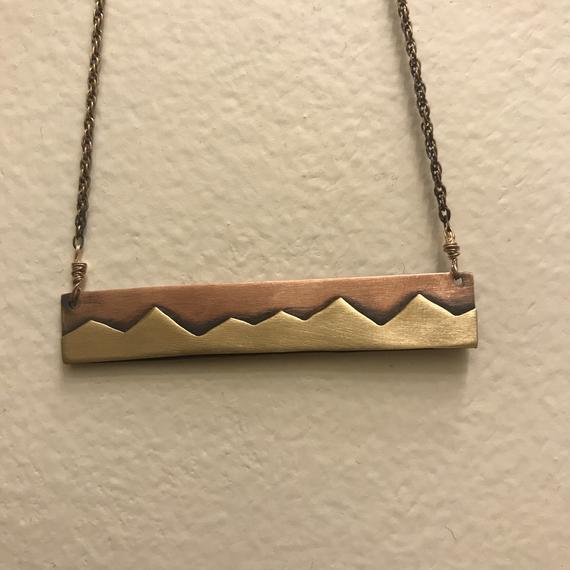 Custom Mountain Woman Bar Necklace